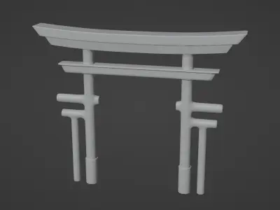 Torii Gate Low-poly 3D model