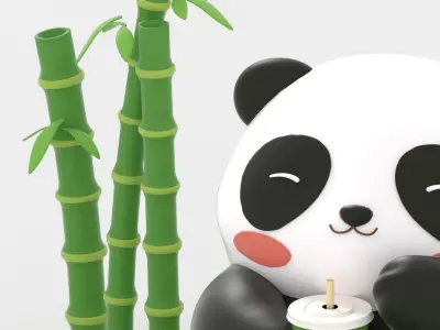 chinese panda huahua 3D model