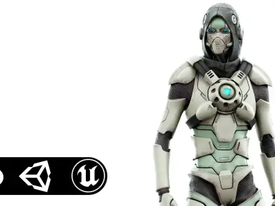 CYBORGTOPIA B-12  Rigged for Unreal Engine - Unity - MIXAMO  3D model