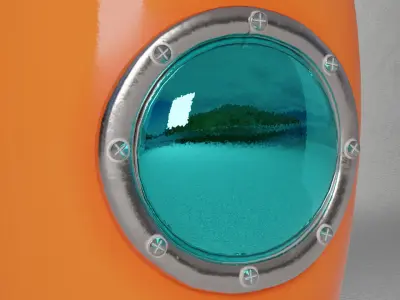 Orange Rocket Low-poly 3D model