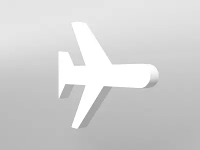 Airplane Mode Symbol v1 002 Low-poly 3D model