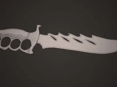 Brass Knuckles Knife 3D model