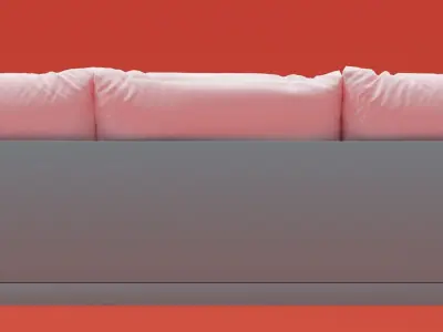 3D Realistic Sofa model with two pillows Free 3D model