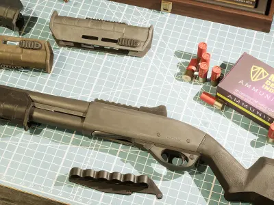 Remington 870 Low-poly 3D model