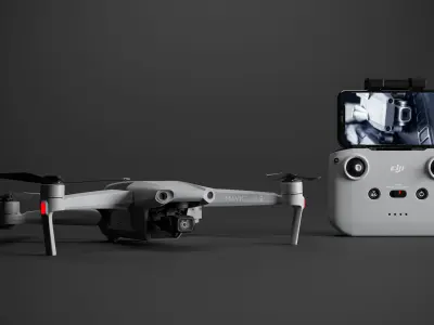 DJI Mavic Air 2 drone with transmitter 3D model