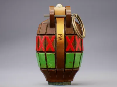 British Mills Grenade Low-poly 3D model