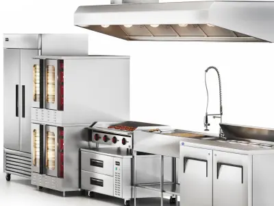 restaurant equipment 03 commercial kitchen Low-poly 3D model