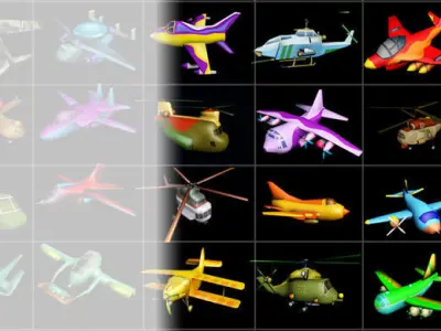 Big Toon Airplanes Low-poly 3D model