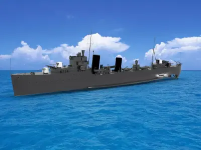 HMS Foxhound  F-class destroyer 3D model