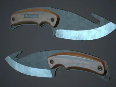Gut Knife PBR Game Ready Low-poly 3D model