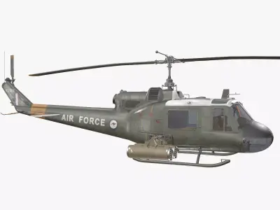 Bell UH-1C Australia RAAF Basic Animation Low-poly 3D model