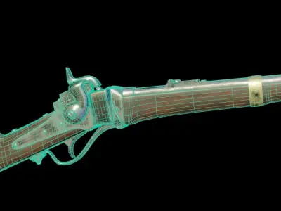 M1859 Sharps Carbine Low-poly 3D model