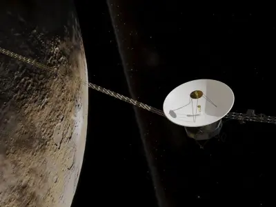 Voyager spacecraft in night sky Low-poly 3D model