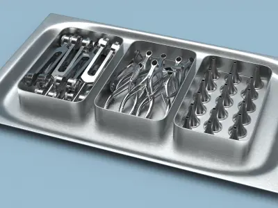 Complete ENT Instrument Kit Surgical Stainless 3D model
