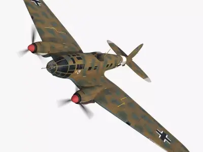 Heinkel He 111 1H-FK Low-poly 3D model