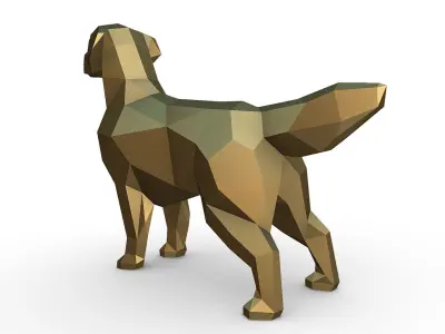 Golden Retriever low poly Free 3D print model