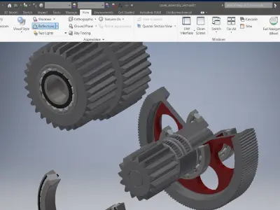 Planetary gearbox crank assembly 3D model