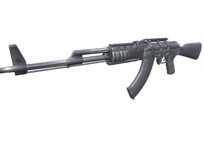18-AK-107-gun model 3d game ready model Low-poly 3D model Low-poly 3D model