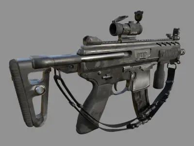 UMP 9 Submachine Gun Low-poly 3D model