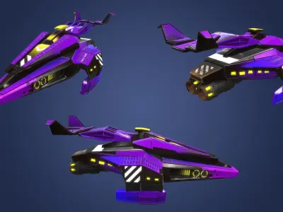 Stylized Spaceships Mega Pack Low-poly 3D model