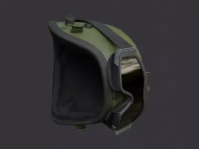 Russian Army Gas Mask Helmet with Goggles Low-poly 3D model