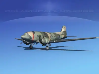 Douglas C-47 Dakota USAF V06 3D model