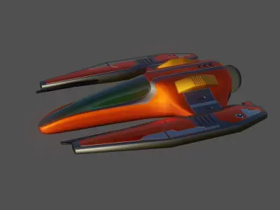 Sci-Fi Space Racer - Low Poly - Game Ready - PBR Low-poly 3D model