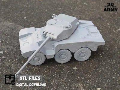 French tank Panhard ERC-90 Sagaie or Lynx  - STL files  3D print model