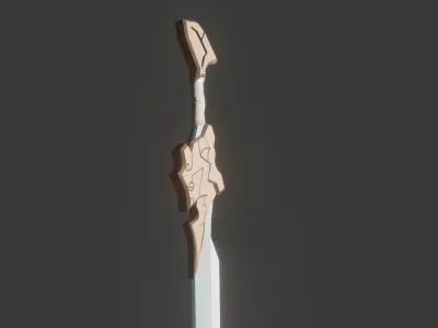 Low-Poly Genshin Impact FILLET BLADE SWORD Low-poly 3D model