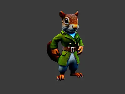Squirrel Man Low-poly 3D model