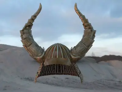 Samurai horned helmet 3D model