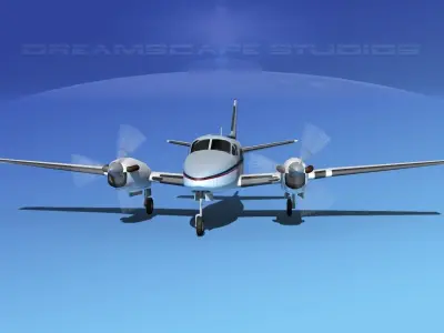 Beechcraft King Air 100 V04 3D model