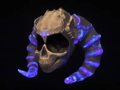 Skull Helmet Low-poly 3D model