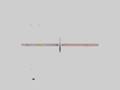 Butterfly with floral design keychain model Low-poly 3D model