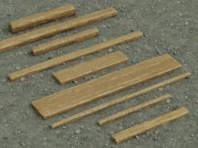 Common Wood Plank Dimensions Free low-poly 3D model
