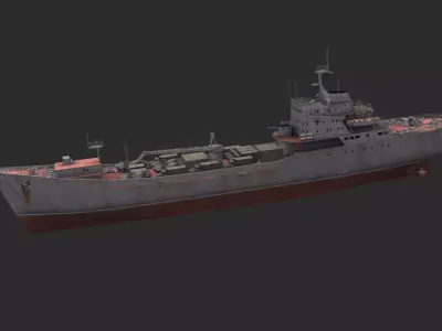 Alligator-class landing ship Low-poly 3D model