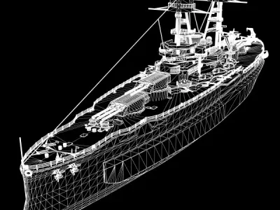 BB 36 USS Nevada 1941 3D model