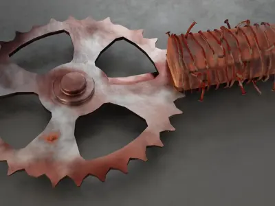 Apocalyptic handmade weapons Low-poly 3D model