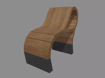 Low Poly Bench 06 Low-poly 3D model