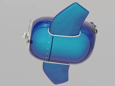 Catoon Plane Low-poly 3D model