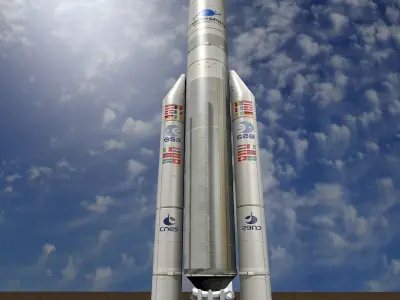 Rocket Ariane 5 ECA lowpoly Free low-poly 3D model