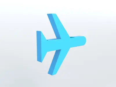 Airplane Mode Symbol v1 005 Low-poly 3D model
