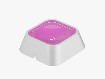 Colorful Plastic Dog Feeding Bowl 3D model