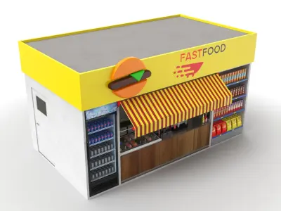 Food kiosk 3D model purchase