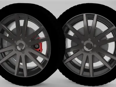 wheel tyres and wheels Free 3D model
