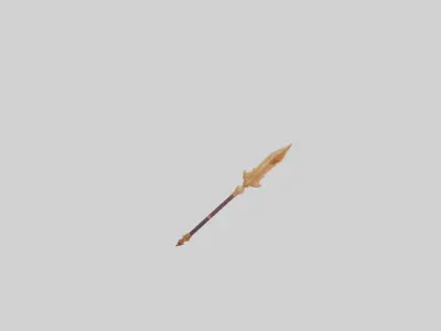 Golden Gaming Spear AAA Weapon 3D model