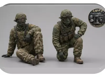 Modern USA Tanksoldiers Resting Pose Set  Military Diorama STL 3D print model