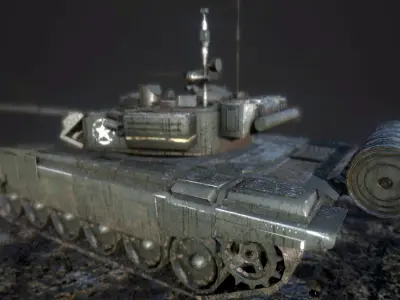 Tank T90 low poly Game ready model Low-poly 3D model