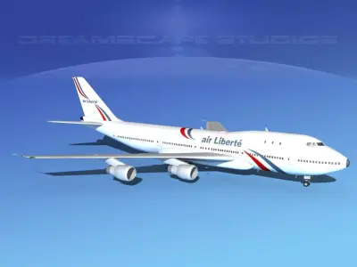 Boeing 747-100 Jumbo Jet Air Liberte 3D model