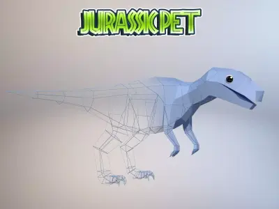 Allosaurus jurassic pet Low-poly 3D model